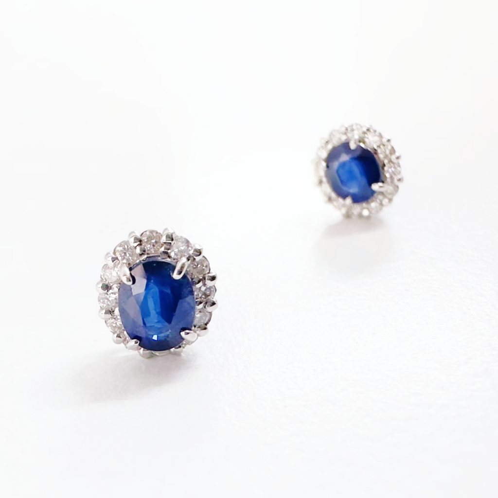 ヘイローサファイアピアス – Elate Jewelry