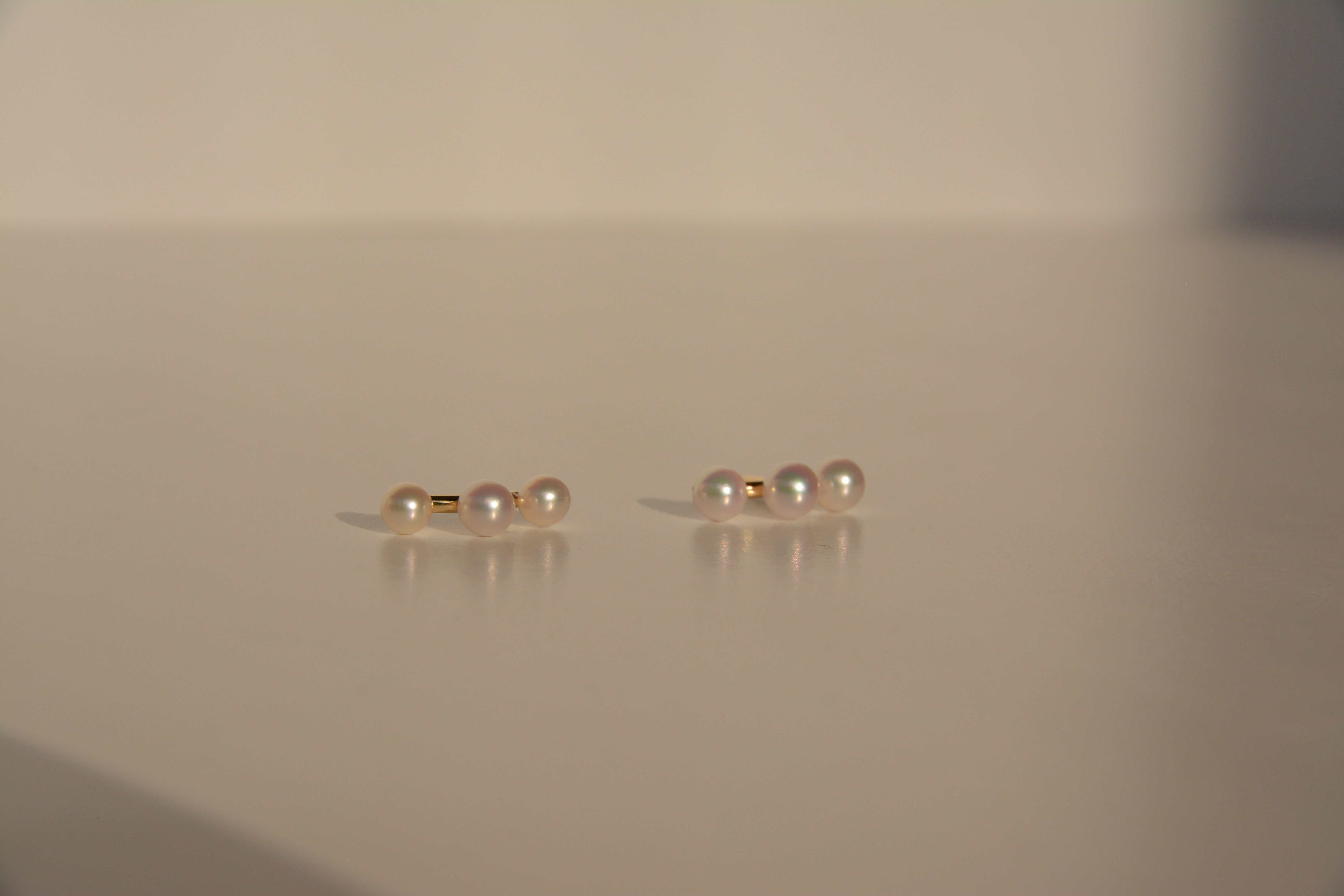 ラインベビーパールピアス – Elate Jewelry ラインベビーパールピアス – Elate Jewelry
