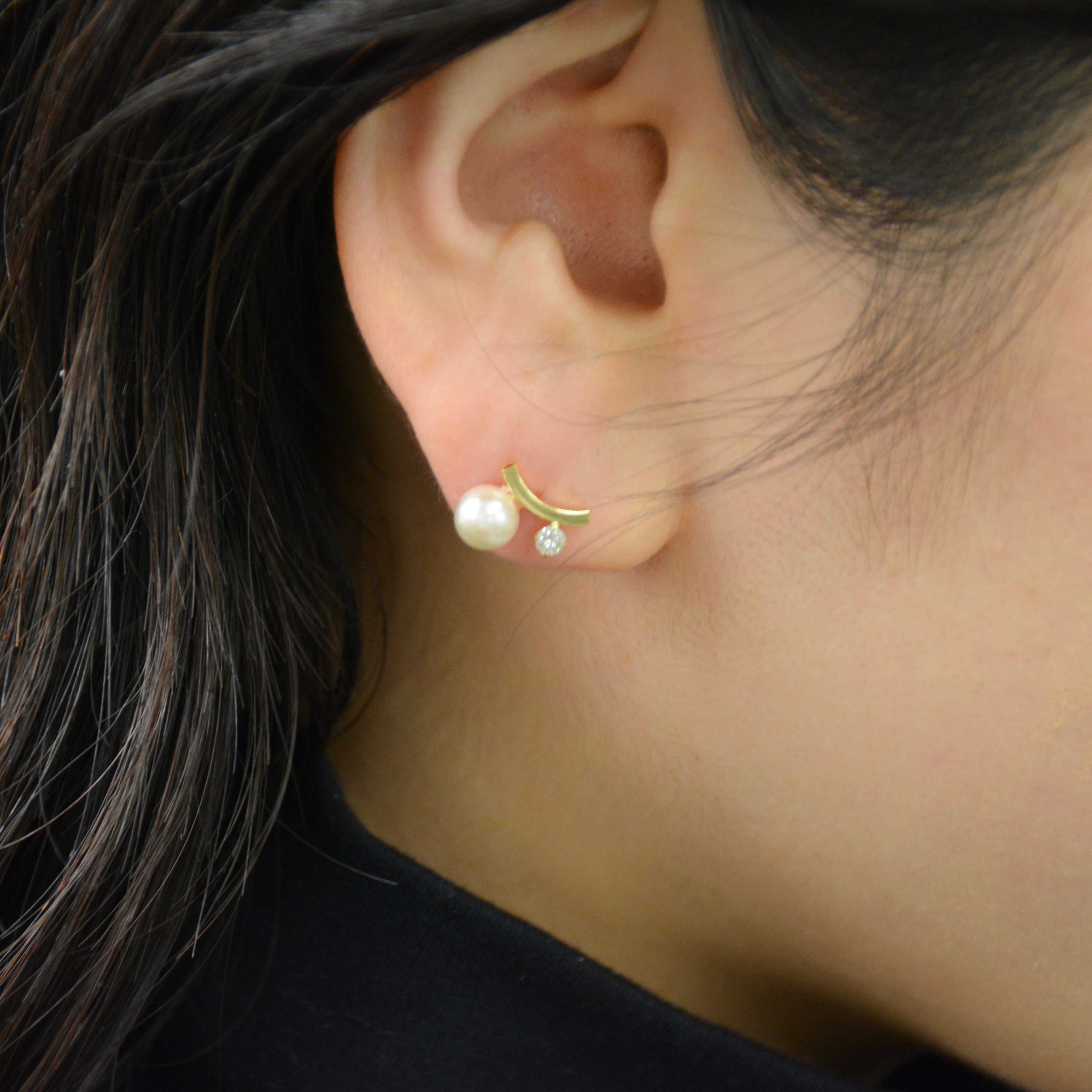 パール＆ダイヤモンドピアス – Elate Jewelry